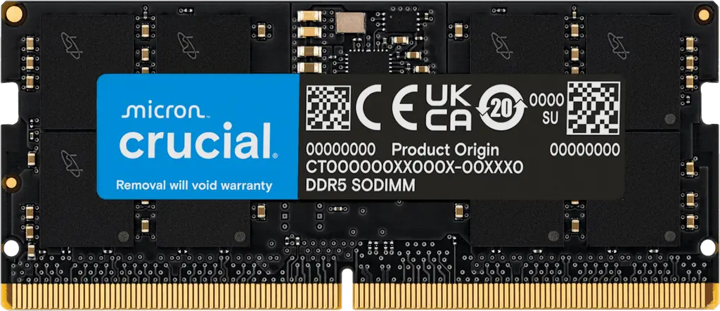 Módulo RAM Micron Sodimm - 8GB - DDR5-5600 - CL46 - 1.10V - Sin búfer - 262-pin - CT8G56C46S5