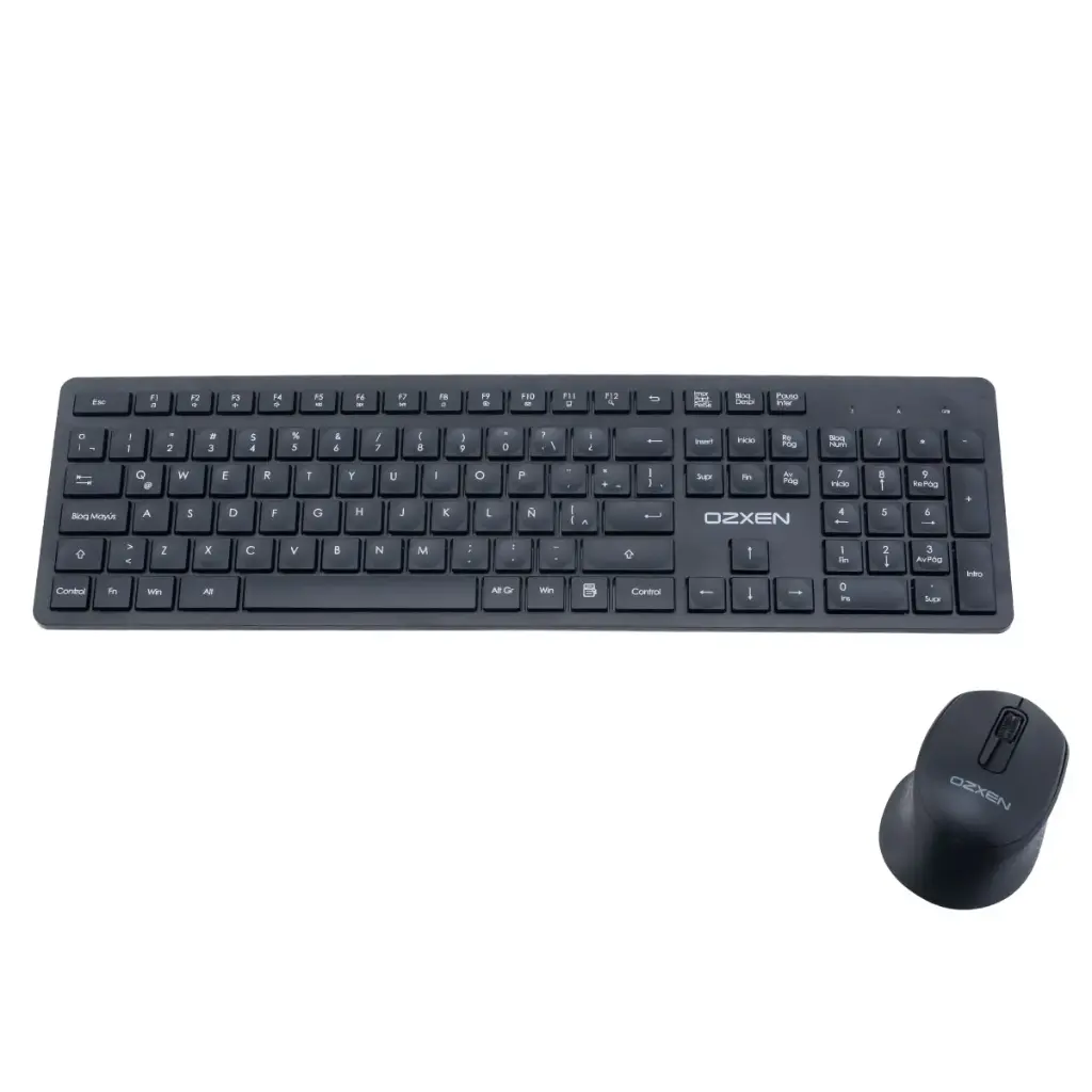 Kit Teclado y Mouse OzXen by exact Español Latam 2.4GHz Inalámbrico - serie Plus