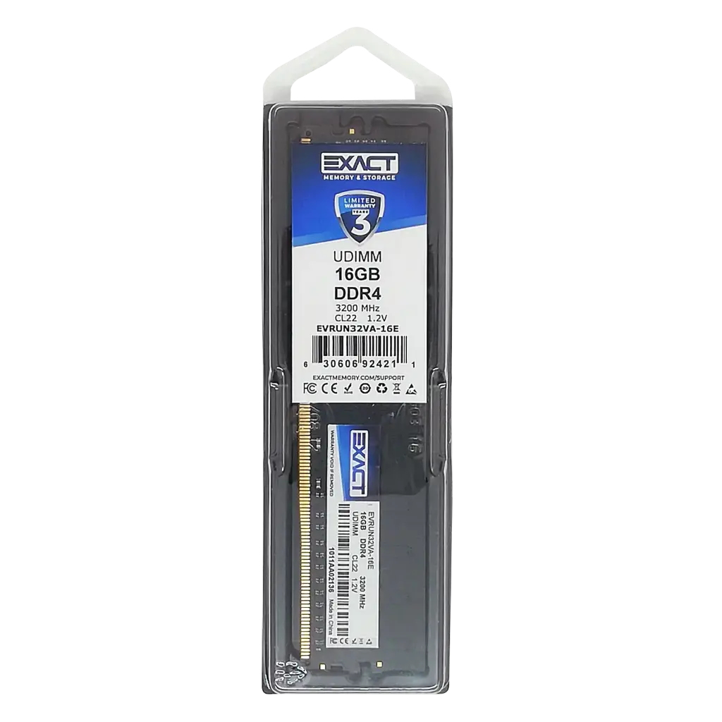 Memoria Exact DDR4 32GB 3200 MHz 1.2V - Desktop UDIMM - Retail