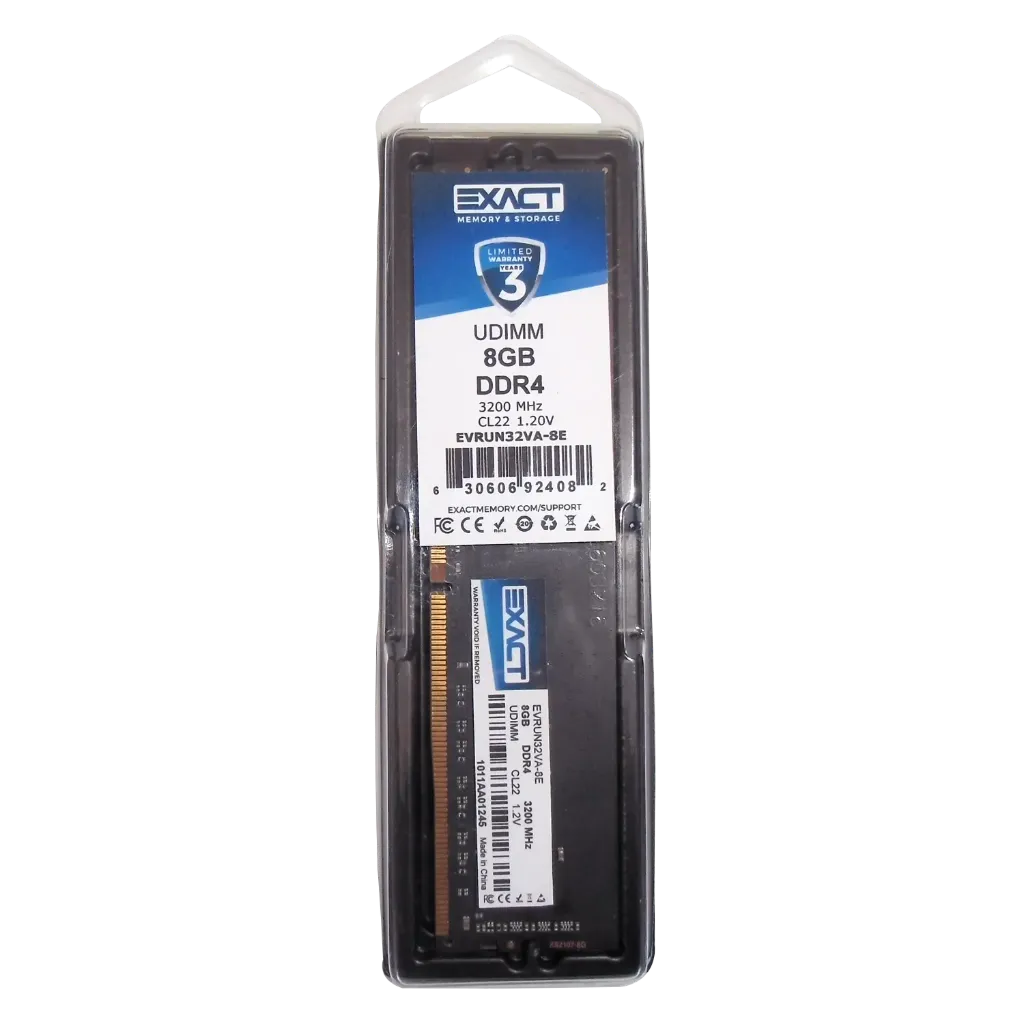 Memoria Exact DDR4 8GB 3200 MHz 1.2V -  Desktop UDIMM - Retail
