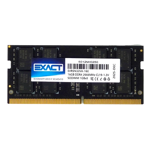 [EVRSN26VA-16E] Memoria Exact DDR4 16GB 2666 MHz 1.2V - Notebook SODIMM - Tray