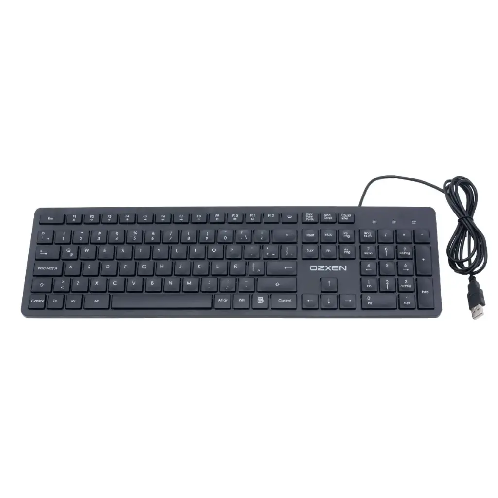 [OZKM-61039/SLB] Kit Teclado y Mouse OzXen Español Latam alámbrico