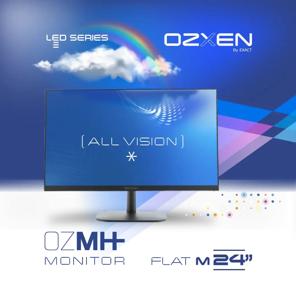 Monitor OzXen Pro 24" Plano sin bordes IPS FULL-HD 1920*1080P 75Hz - HDMI+DP+VGA+Parlantes -  OZMH2511-FJ2475I